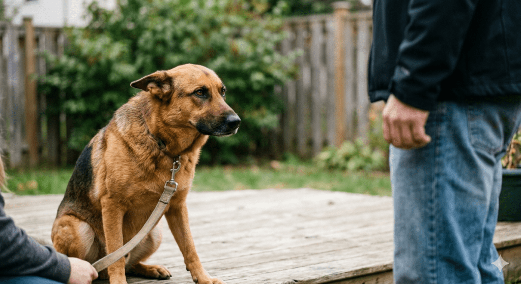 Why is my dog suddenly aggressive towards one person image